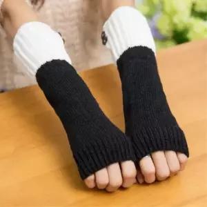 버튼 투톤 암워머 니트 핸드워머 겨울팔토시 RpC2+6NFL