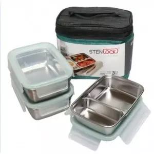( )스텐락 도시락 세트 찬합 런치박스 도시락통 3단 QZ