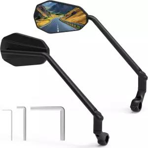 DIYife 자전거 거울 [긴 팔] 핸들바용 HD 와이드 앵글 대형 2개 360° 조절 가능한 흔들림 방지 백미러