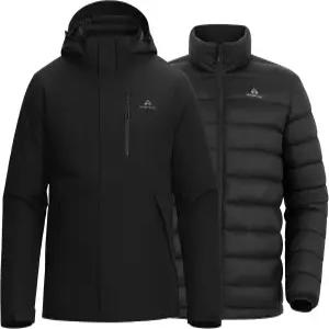 파이오니어 캠프 남성용 3-in-1 스노우 스키 재킷 퍼퍼 라이너 단열 방수 레인 겨울 윈드브레이커 스노보드