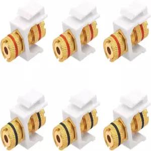 블랙 레드 링이 있는 VCE 바나나 잭 바인딩 포스트 키스톤 삽입 나사형 오디오 스피커 3쌍/6팩