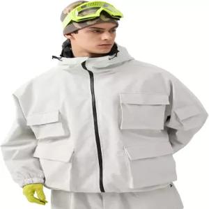 GSOU 스노우 남성 스노보드 재킷 배기 여성 스키 카고 코트 방수 방풍 따뜻한 멀티 포켓 스포츠