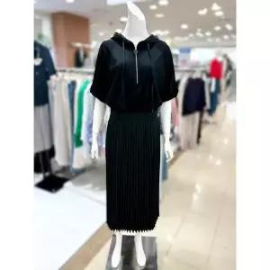 [하프클럽/]소고 세이브존01 후드 롱주름원피스 AH2PA21_BK