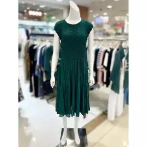 [하프클럽/]소고 세이브존01 캡소매 주름 롱 원피스 AK2PA18_GN