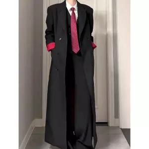 남성 블랙 발마칸 트렌치코트 트렌치 정장 코트 레드 롱 N51Z1B 모씨모씨2