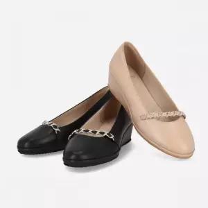 엘칸토 HC08 여성 양가죽초경량 장식 웨지펌프스 4.5cm LCWD69U613