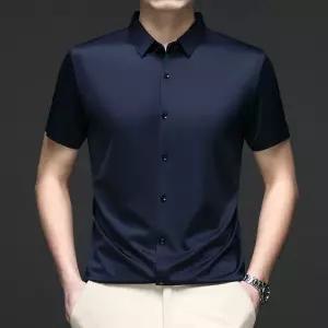 남성 사계절 쿨링 반팔 셔츠 캐주얼 슬림핏 헴라인 A22Z2D 모씨모씨2