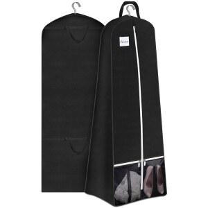 슬리핑 램 72인치 브라이덜 웨딩 드레스 의류 가방 15인치 가제트 커버 신발 주머니 프롬 이브닝 가운 블랙용 여행 보관