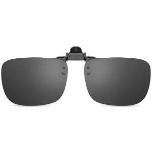 CAXMAN 비편광 클립 온 선글라스 오버 처방 안경 플립 업 렌즈, 회색.