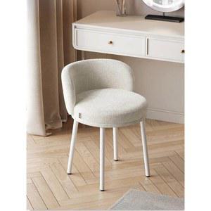 등받이 화장대 의자 원형 인테리어 기본 화이트 포근한 스툴 메이크업의자 침실