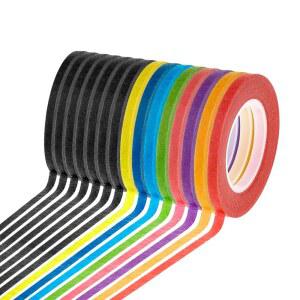 크리도즈 15롤 얇은 1/8인치(3mm) 화이트보드 테이프, 로우택 페이퍼 핀스트라이프 아트 그리드 라인 테이프 - 드라이 이레이즈 보드, 공예 및 섬세한 표면 다양한 색상