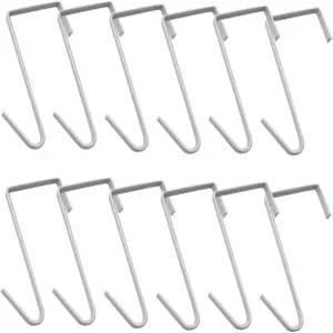 OJYUDD 12팩 문고리 위에 흰색 스마트 측면 금속 Z 고리 2개 욕실 주방 사무실용 코트 가방 수건 걸이용
