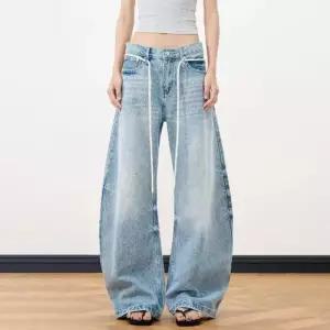 캐주얼 바지 남자 청 테이퍼드 커플 배기핏 배기 KS1