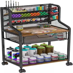 서랍이 있는 자키트비 3단 아트 크래프트 롤링 카트 바퀴 달린 금속 소형 보관 주방 욕실 사무실 미술 용품