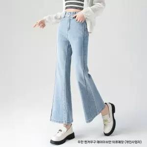 여성 청바지 9부 부츠컷 여름 연청 얇은 머메이드 OP1