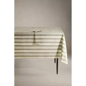 ZARA 스트라이프 레이스 인서트 테이블보 - 그리니시