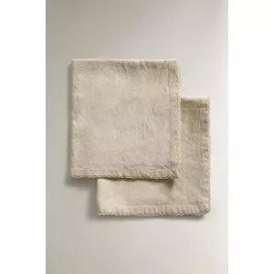 ZARA 단색 염색 원사 냅킨 세트(2개입) - 도트 그레이