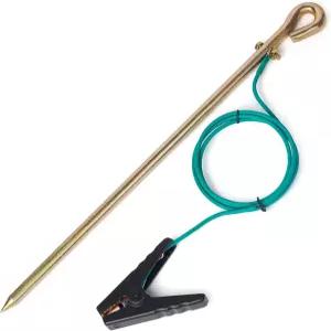 크로커다일 클립이 장착된 4피트 12AWG UL 접지선이 시안테코모스 휴대용 접지봉 전기 펜스 안테나