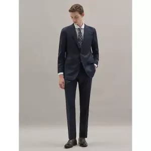 GALAXY [Prestige] 울 체크 레귤러핏 수트 세트 - 네이비
