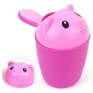 욕실바가지 뚜껑달린 목욕 바가지 핑크 아기 손잡이 물조리개 ldS1+5atV