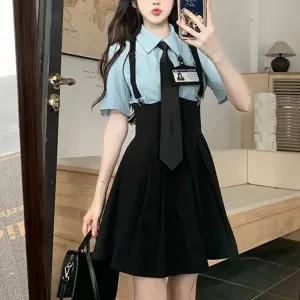 교복몰 스카이블루 여자 반팔 서스펜더 세라복 교복세 OoN6+9RJB