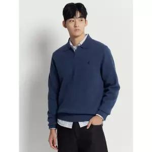 매장정품 빈폴 BEANPOLE MEN 베럴비 오픈 칼라넥 니트 - 블루 249511