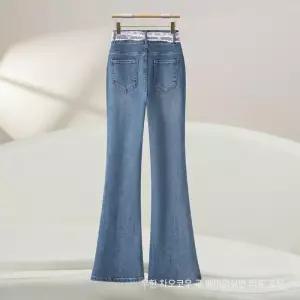 엘럽 팬츠 여사친 데님 봄 캐주얼 와이드 청바지 레이스 벨트 부츠컷 패션 하이웨이스트 원템1