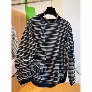 여사친 니트 가을 펀칭 린넨 터틀넥 브이넥 얇은 상의 레터링 긴팔 KS3