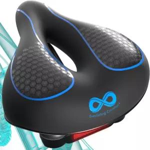 에버래스팅 컴포트 바이크 시트 쿠션(10 x8 ) - 산악용 고정용 크루저 바이크용 유니버설 핏 쉬운 조립