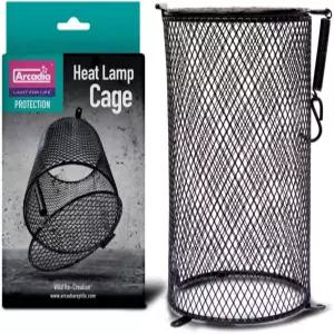 아카디아 열 램프 안전 케이지 - 파충류 전구 및 세라믹 방출기용 보호 메쉬 커버 테라리움 비바리움