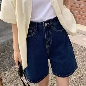 버뮤다 여성 데님 반바지 와이드 여성 청 반바지 5부 하프