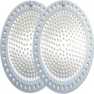 시터리 2PCS 샤워 배수 헤어 캐처 스트레이너 실리콘 가장자리가 있는 스테인리스 스틸 직경 4.75인치