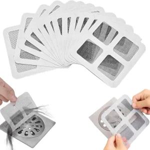 뮤오클 50개 일회용 샤워 배수 커버 헤어 캐처 바닥 스티커 수트 하수구 필터 스크린 욕실 욕조 주방