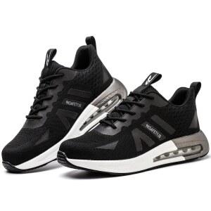 남성용 안전 작업화 통기성 스틸 토 운동화 경량 건설 목수 신발