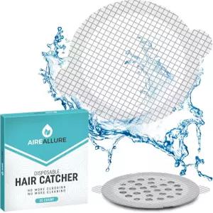 25팩 일회용 샤워 배수구 헤어 캐처 메시 스티커 - 막힘 방지를 위한 필 앤 스틱 강력한 방수 및 욕조용