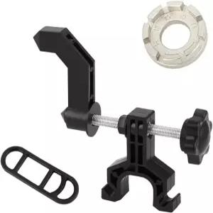 휴대용 자전거 휠 트루잉 스탠드 미니 림 조정 수리 마운트 도구 스포크 렌치 블랙