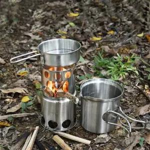 백패킹 코펠세트 캠핑 스토브 1-2인용 낚시 우드 미니
