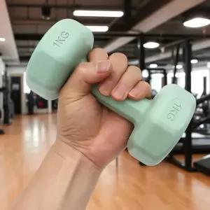 육각 바디필 아령 2개세트(1kg) (그린) 컬러