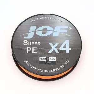 PE 낚싯줄 300m JOF 오렌지 4합사라인 2호