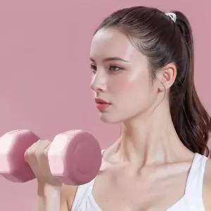 아령 2개세트(3kg) 바디필 덤벨 육각 컬러 (핑크)