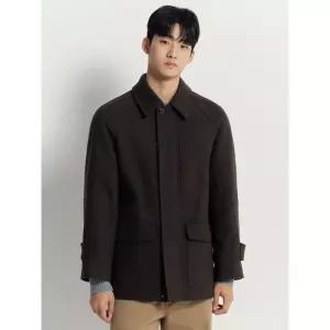 매장정품 빈폴 BEANPOLE MEN 울 블렌드 숏 헌팅 코트 - 브라운 249404