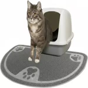 에벨롯 고양이 깔때기 매트 - 상자에서 깔때기와 지저분함을 가둡니다. 흡수성 소변 방지 및 방수 바닥