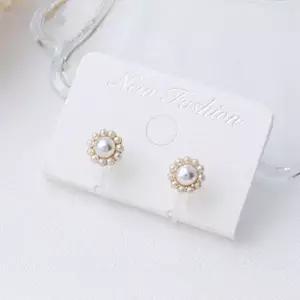 데일리귀걸이 실리콘귀걸이 진주플라워 2종