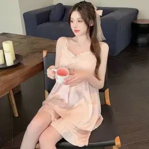 팽블몰 쿨링 잠옷세트 세트 패드 끈 실내복 커플 파자마 반바지 프렌치 HO1