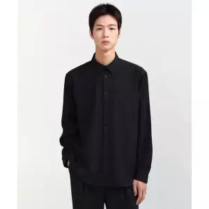 MUSINSA STANDARD 릴렉스 핏 실키 셔츠 [블랙] 162239