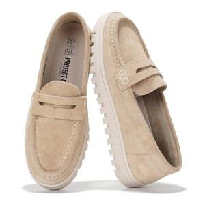 여성용 천연 가죽 로퍼 - 메모리폼 인솔 슬립온 슈즈