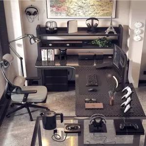 l자 컴퓨터 책상 게이밍 코너형 사무용 데스크탑 코너책상 책장