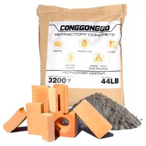 44파운드 주조 가능한 내화 시멘트 혼합물 - 피자 오븐 화덕 성곽 가마 스토브용 3200°F 고온 내열 및