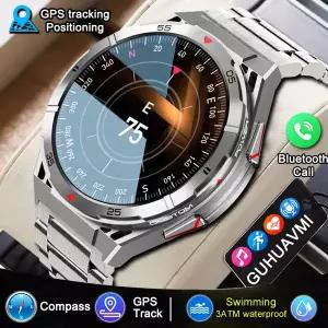 호환  남성용 블루투스 통화 100  스포츠 GPS 트랙 시계 음성 어시스턴트 방수 스마트워치 안드로이드 IOS