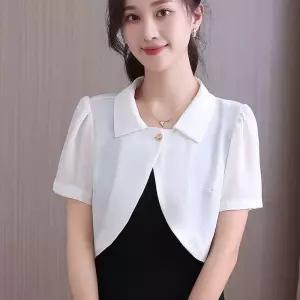 크롭 볼레로 여름 여성 자켓 7부 반팔 니트 가디건